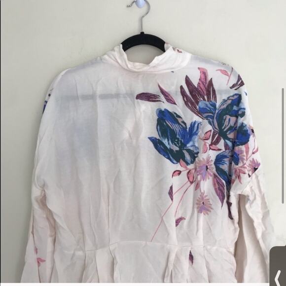 FREE PEOPLE Gemma Floral Bow Long Sleeve Tunic Dress - Picture 4 of 8